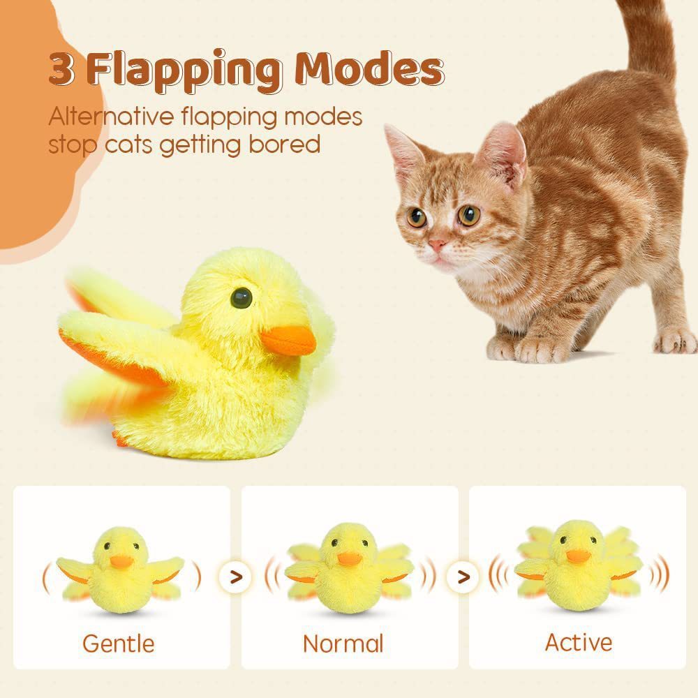 Interactive Fun: Electric Gravity Duck Cat Toy (Simulation Vibration & Sound, Type-C Charging).