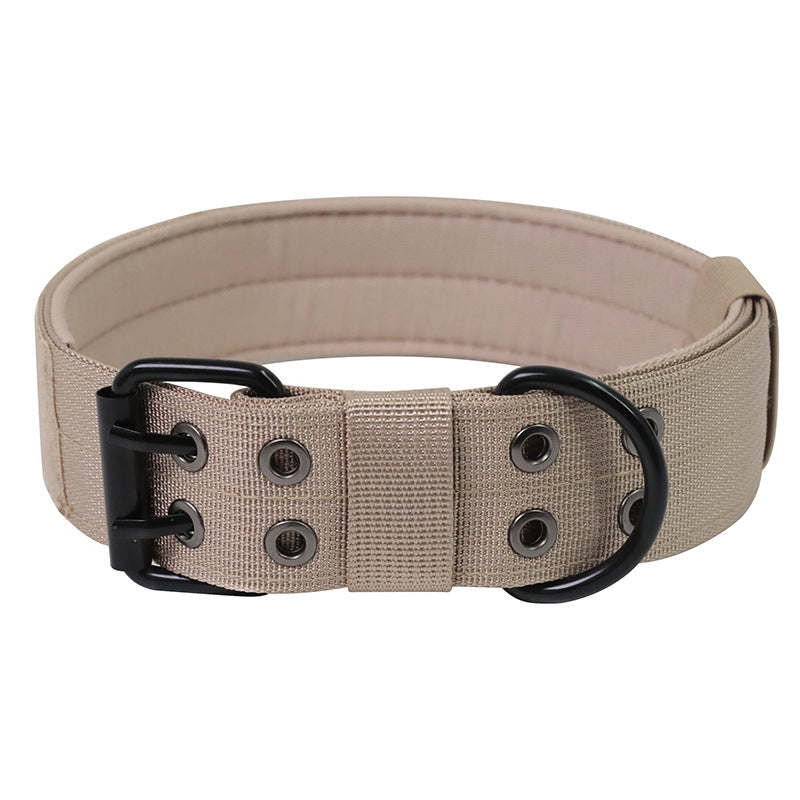 OneTigris Military Adjustable Dog Collar, Heavy-Duty Tactical Collar with Metal D-Ring & Buckle (M–XL)