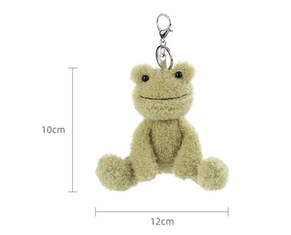 Cute Companion: $\mathbf{10\text{cm}}$ Matcha Frog Plush Doll Schoolbag Pendant Keychain.