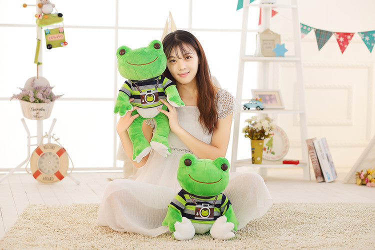 Healing Smiling Frog Plush Doll – Cute Cartoon Frog Toy (25–50 cm)