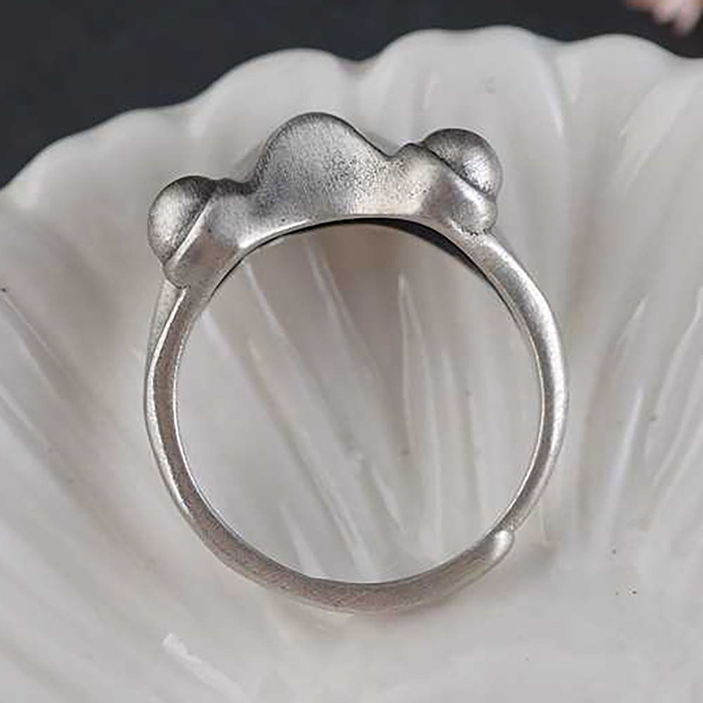 Vintage Statement: European and American Retro Alloy Frog Big Eye Adjustable Ring.
