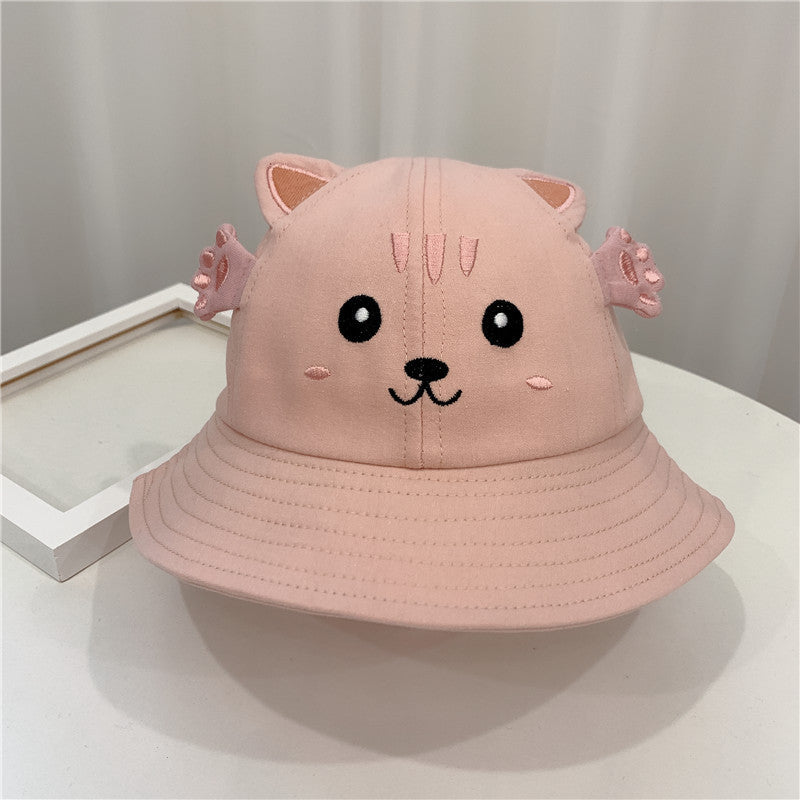 Double the Cute: Kitten and Frog Reversible Cotton Sun Hat for Babies ($\mathbf{48\text{cm}}$).
