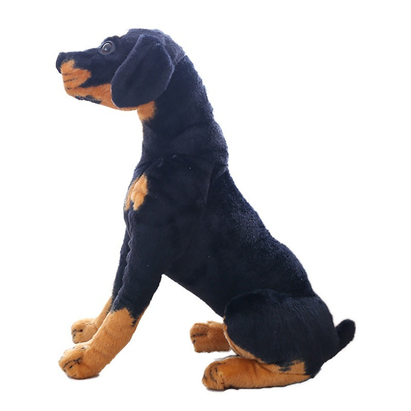 Guard Dog Cuddle: Simulation Rottweiler Doll Plush Toy (Short Plush, PP Cotton Filled).