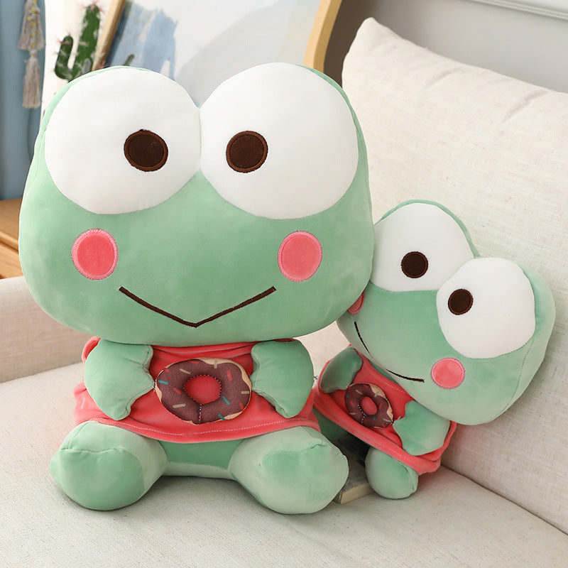 Sweet & Cuddly: Donut Frog Plush Doll Toy ($\mathbf{35-80\text{cm}}$ Wholesale/Wedding Toss).