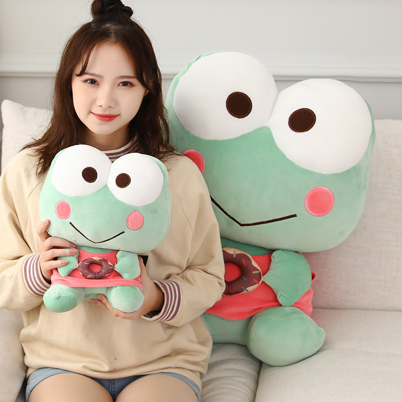 Sweet & Cuddly: Donut Frog Plush Doll Toy ($\mathbf{35-80\text{cm}}$ Wholesale/Wedding Toss).
