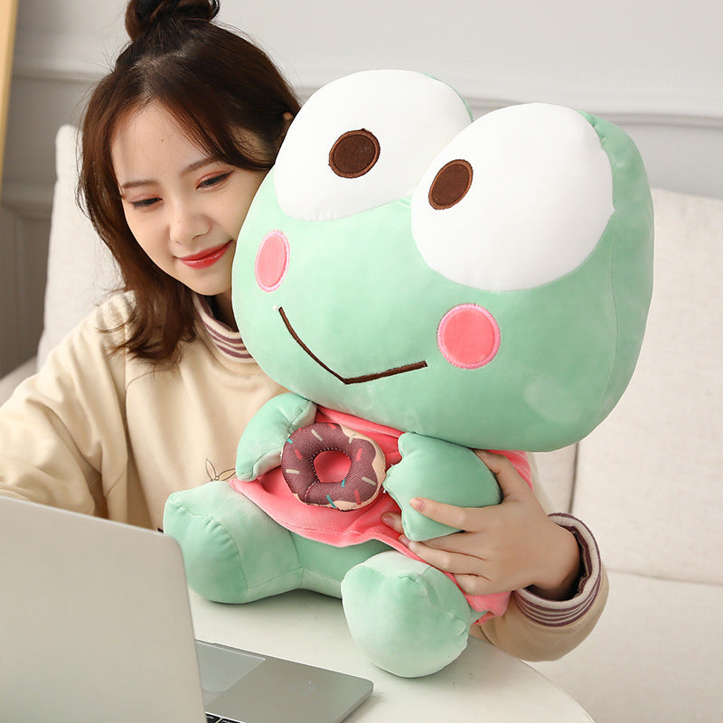 Sweet & Cuddly: Donut Frog Plush Doll Toy ($\mathbf{35-80\text{cm}}$ Wholesale/Wedding Toss).