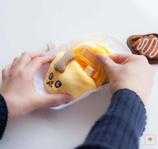 Yummy Korean Cuddle: Cute Sounding Pet Rattle Toys (Cabbage, Chicken Soup, Corn) for Puppies' Anti-Boredom Play.