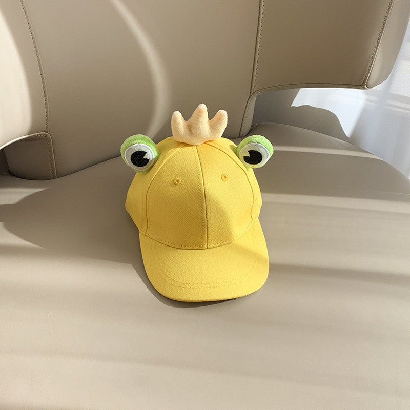 Street Style Fun: Children's Cute Cartoon Frog Peaked Cap with Sunscreen Function.