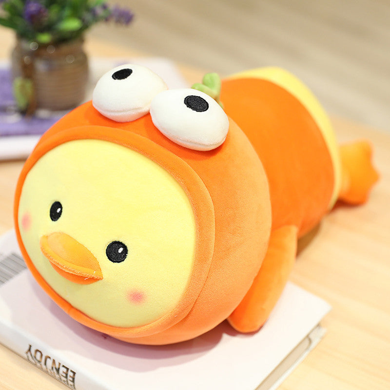 Plush Yellow Duck Doll with Pillow – Soft Down Cotton Duck Plush Toy