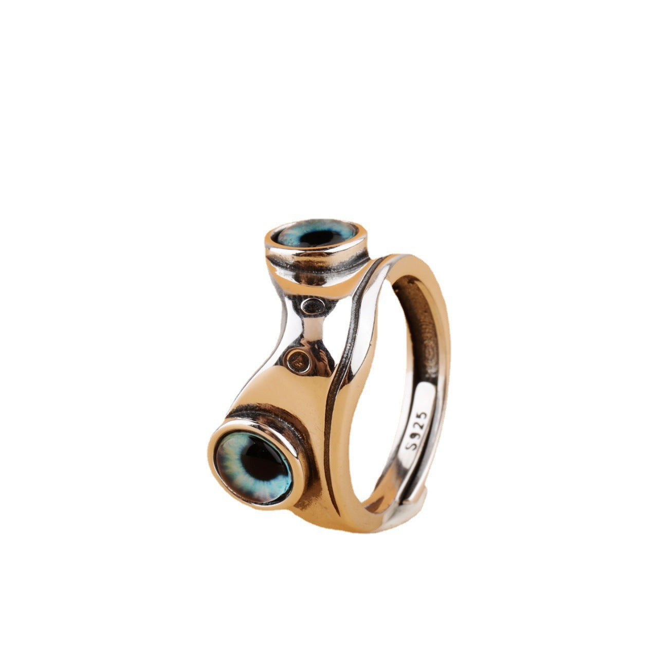Vintage Whimsy: $\mathbf{925}$ Sterling Silver Cute Live Mouth Frog Adjustable Ring.