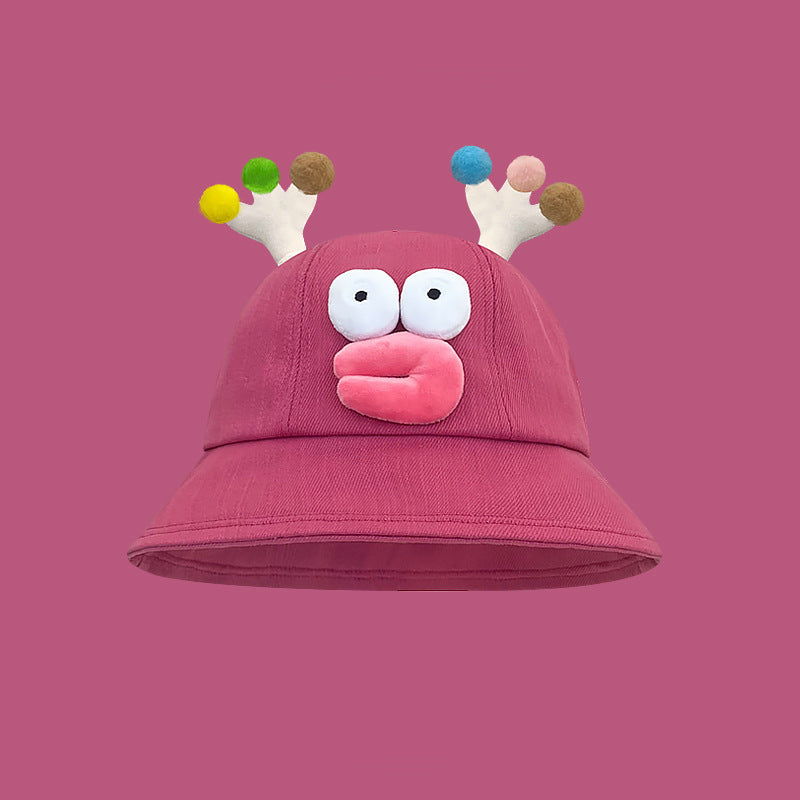 Seasonal Style: Cute Cartoon Fisherman Hat with Frog and Monster Designs (Tie-Dyed).