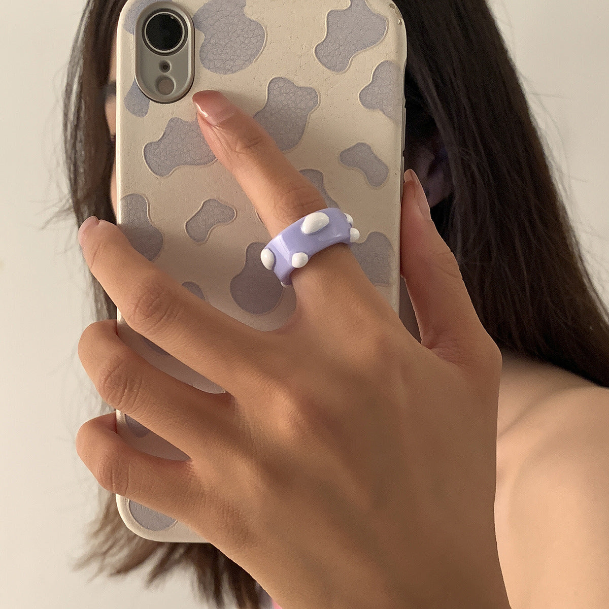 Macaron Pop: Simple Three-dimensional Frog Animal Resin Ring (Colorful Women's Style).