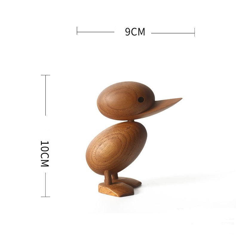 Natural Elegance: Solid Teak Wood Duck Animal Toy & Ornament (Pure Hands Craft).