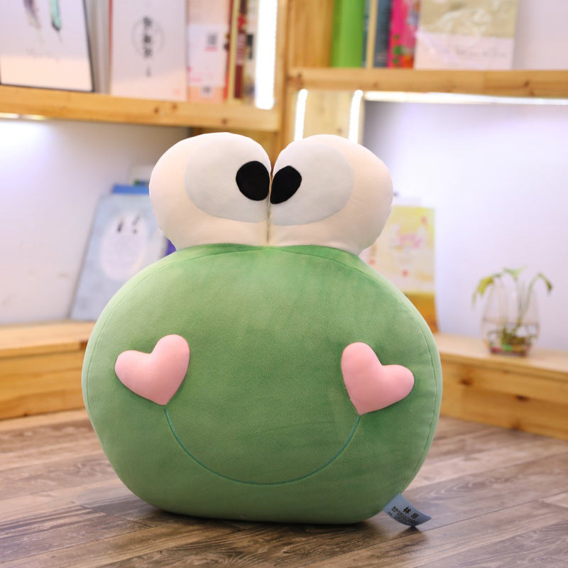 Huggable Comfort: Crystal Super Soft Frog Plush Pillow Doll with PP Cotton Filling.