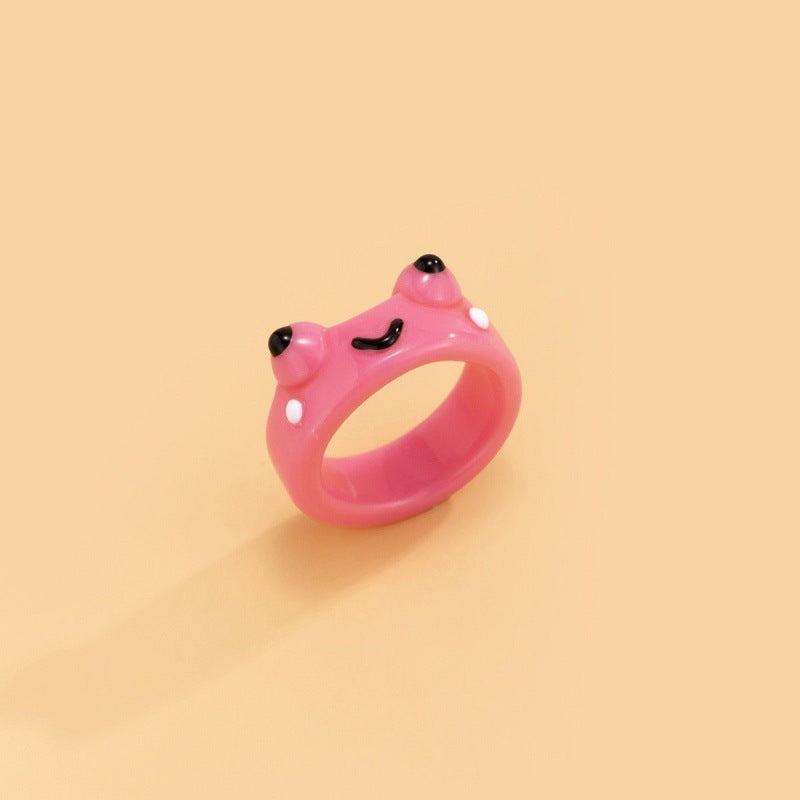 Unconventional Charm: Cute Simple Lonely Frog Ring (Minimalist Style).