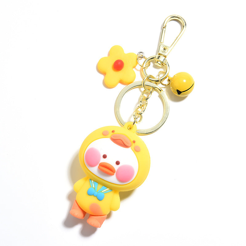 Epoxy Dudu Duck Keychain Pendant – Creative Cartoon PVC Soft Rubber Car & Bag Charm