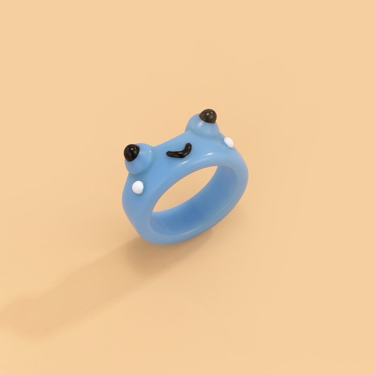 Vintage Vibe: Trendy Broadside Geometric Frog Resin Ring (Multiple Colors).