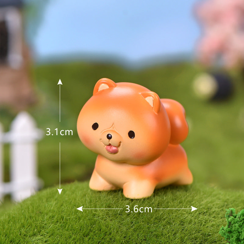 Micro Landscape Bonsai Dog Ornament, Small Cartoon Resin Decorative Craft