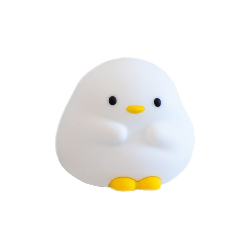 Touch-Activated Comfort: Cute Duck Silicone LED Night Lamp with Timer & $\mathbf{2}$ Brightness Levels.