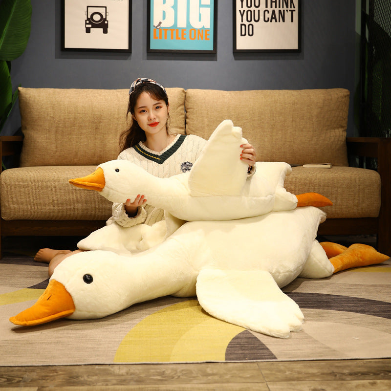 Big White Geese Pillow Doll – Cute Plush Duck Toy in Multiple Large Sizes