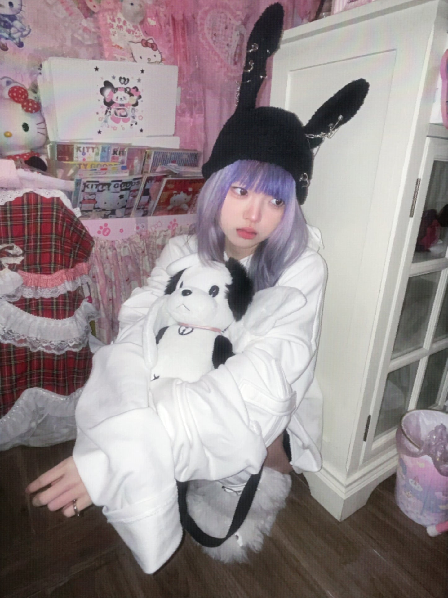 Heavenly Hugs: Angel Dog Plush Doll Backpack (Soft Imitation Rabbit Hair, Zipper Closure).