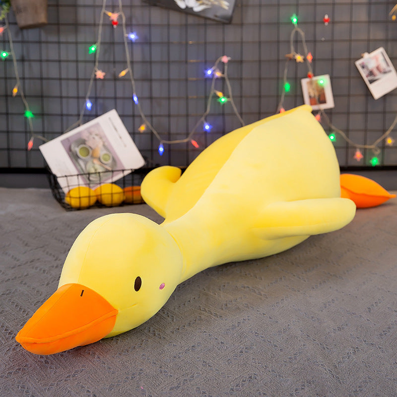 Lying Style Sand Carving Duck Plush Toy – Soft Elastic Wool Duck Doll in Multiple Sizes