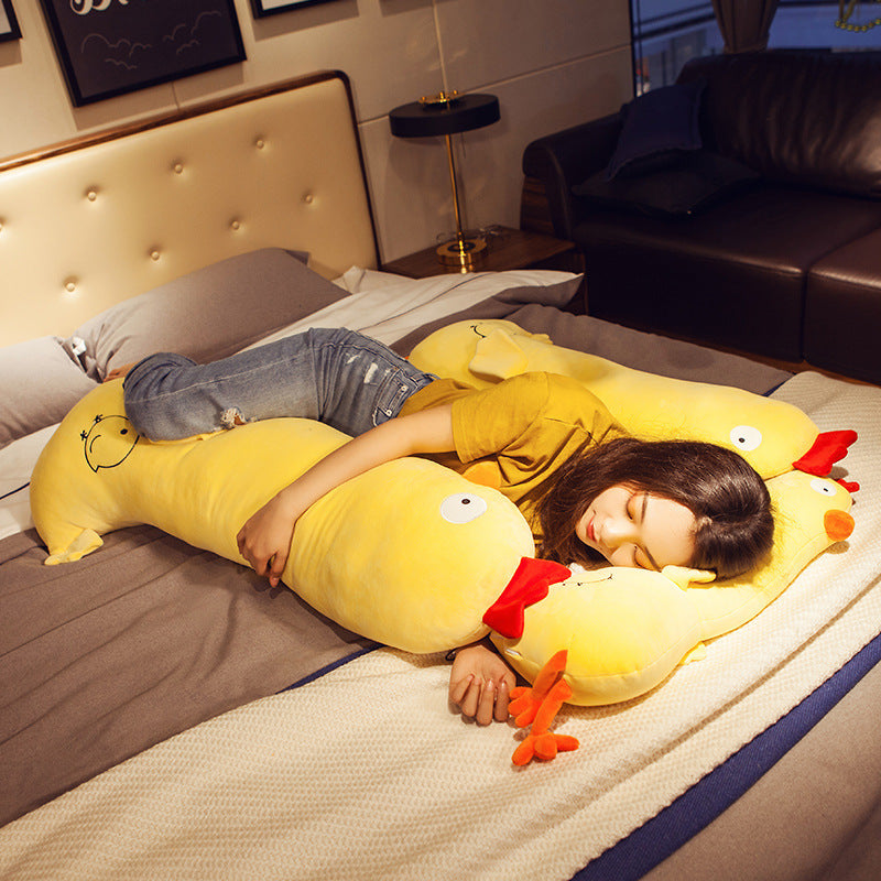 Cloud Comfort: Full Size Small Yellow Chicken Soft Stuffed Plush Pillow Toy.