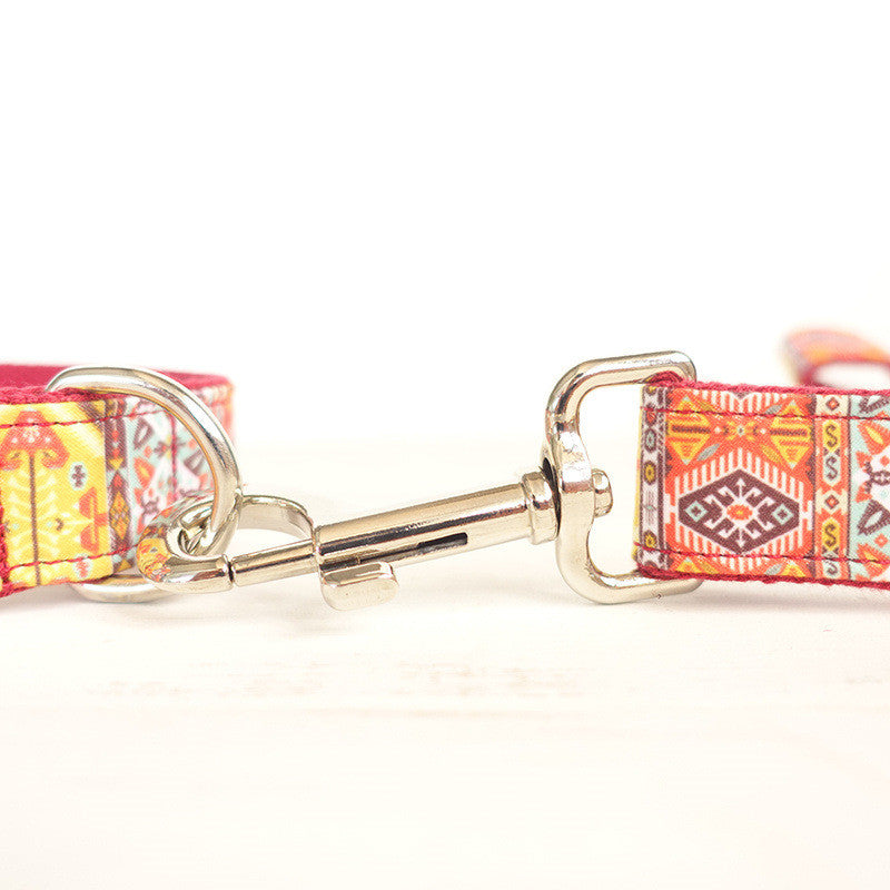 Dog Ring Drawstring Leash Suit, Polyester Bow Tie & Leash Set | Red Bohemia