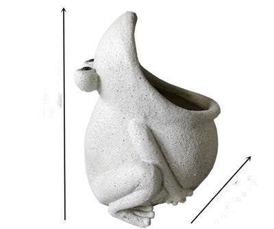 Zen Water Feature: Frog Decoration Viewing Fountain Sculpture in Synthetic Magnesium Oxide.