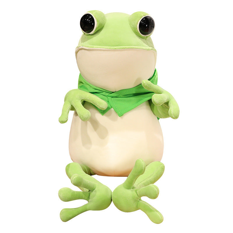 Cozy Transformation: Creative Cloak Frog Doll Plush Pillow ($\mathbf{45-80\text{cm}}$).