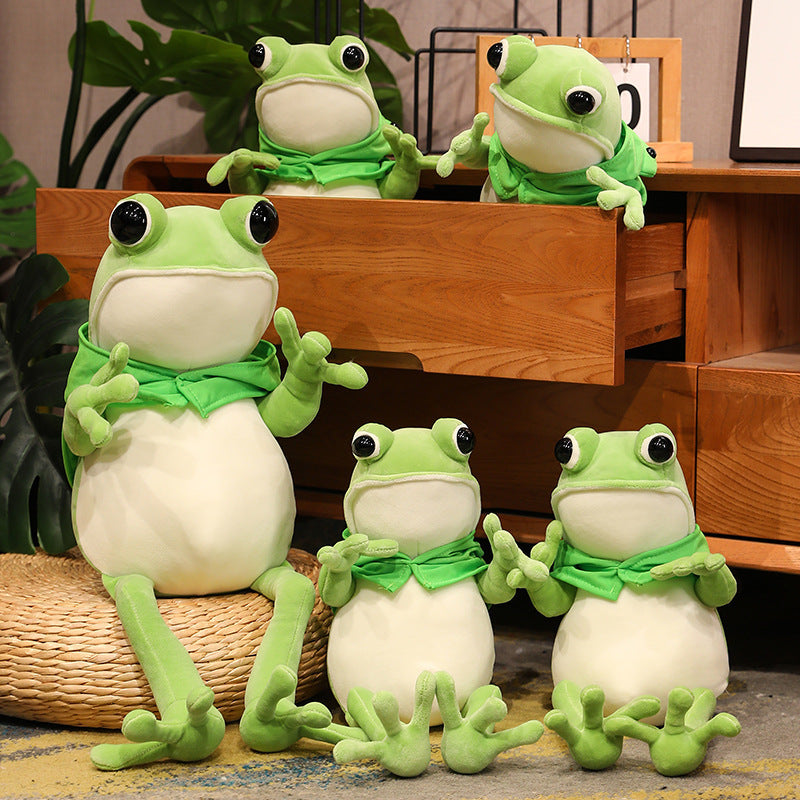 Cozy Transformation: Creative Cloak Frog Doll Plush Pillow ($\mathbf{45-80\text{cm}}$).