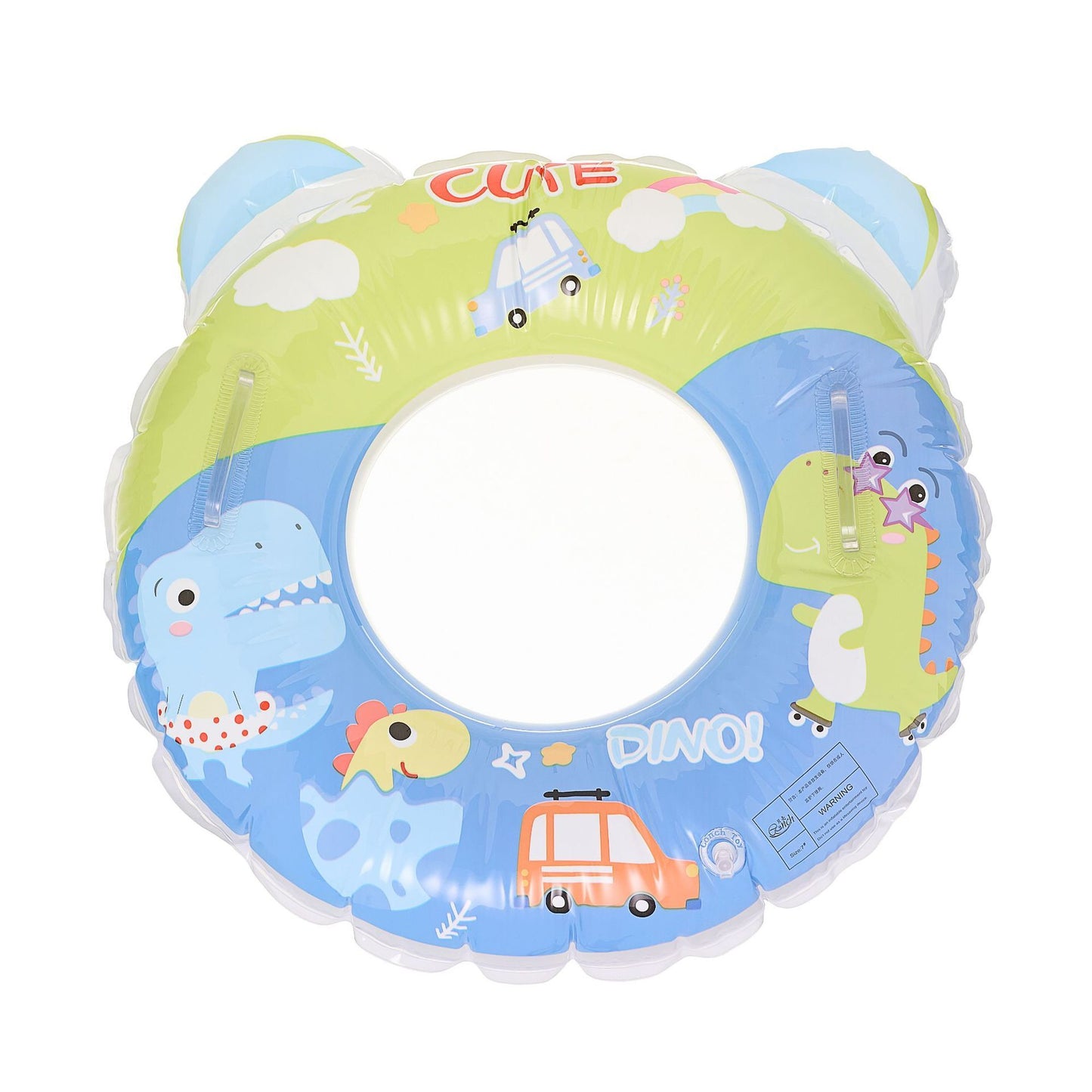 Sequined Children's Bunny-Shaped Swimming Ring with Handle, Baby Swim Float