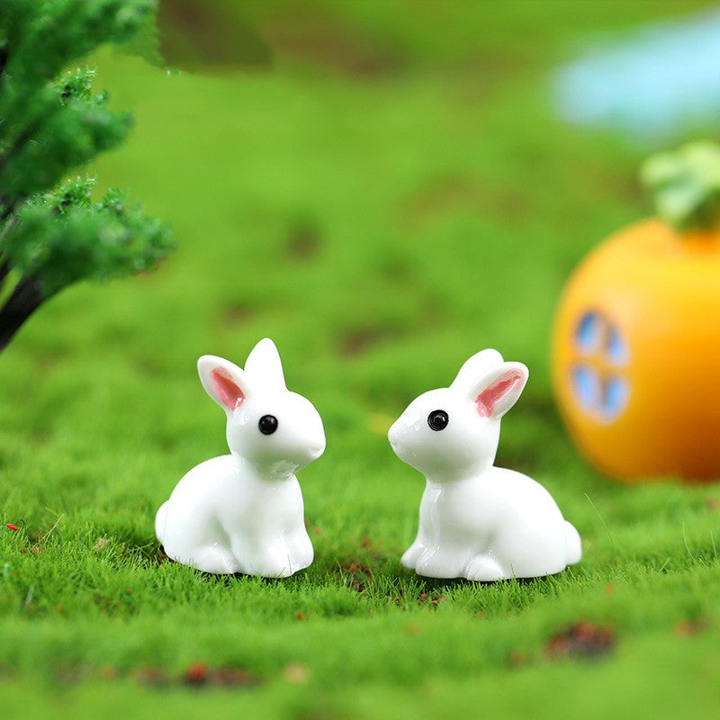 Mini Small-Ears Bunny, Moss Micro Landscape Resin Craft Ornament