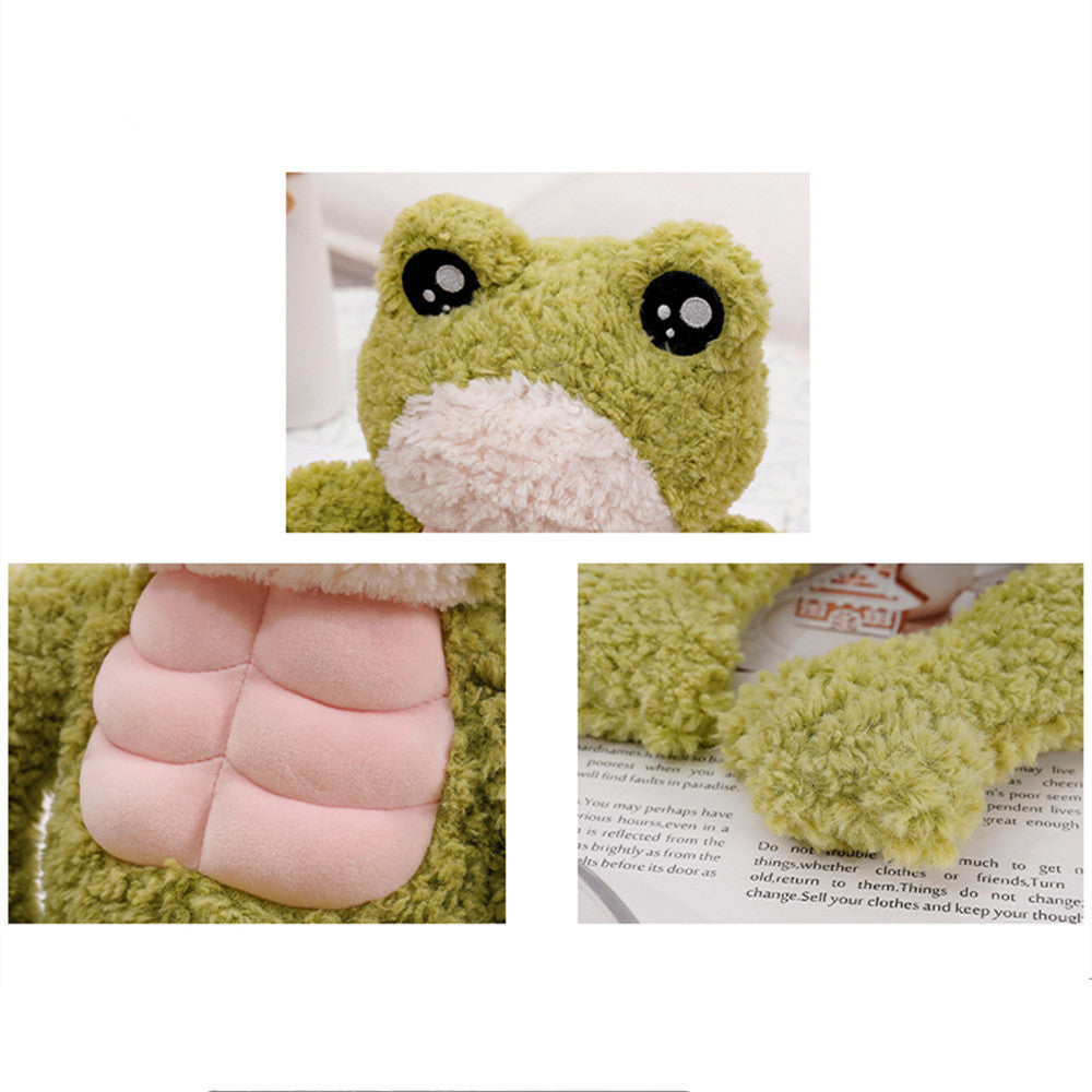 Huggable Hunk: Hairy Muscle Frog Plush Toy Simulation Doll ($\mathbf{35-45\text{cm}}$).