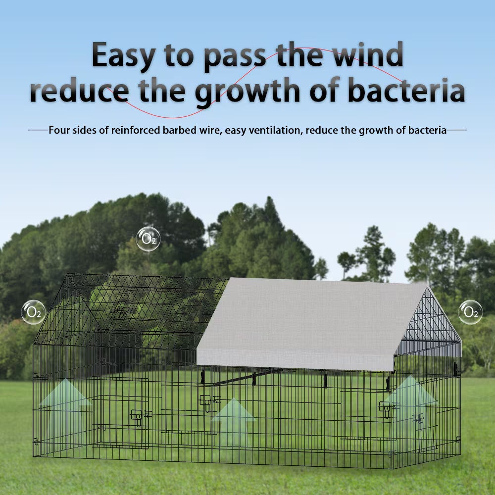 Pointed Wire Chicken Coop – Outdoor Poultry Breeding Enclosure (Black Gray)