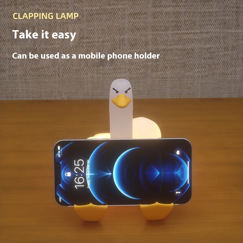 Unconventionally Fun: Creative Middle Finger Duck Rechargeable Dimming Night Light.