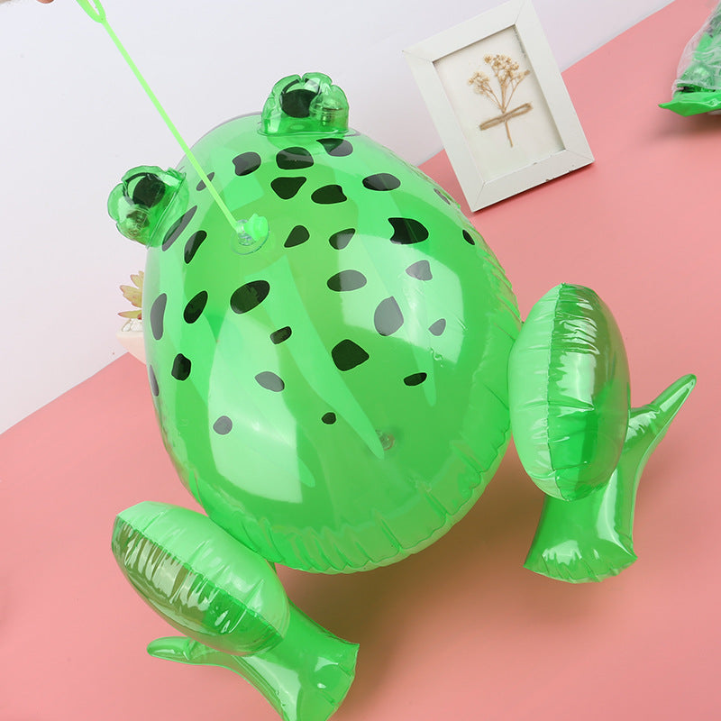 Nighttime Fun: PVC Inflatable Light-emitting Spotted Frog Toy (Ages $\mathbf{7-14}$+).