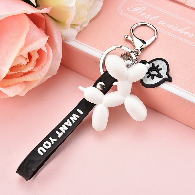 Balloon Dog Keychain, PVC Doll Pendant for Bags, Keys & Gifts