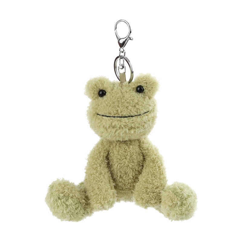 Cute Companion: $\mathbf{10\text{cm}}$ Matcha Frog Plush Doll Schoolbag Pendant Keychain.