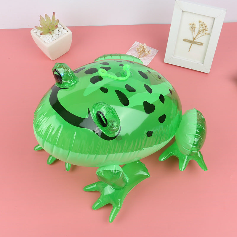 Nighttime Fun: PVC Inflatable Light-emitting Spotted Frog Toy (Ages $\mathbf{7-14}$+).