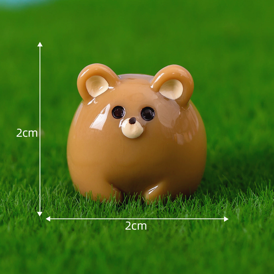 Desktop Fun: Creative Cute Round Cartoon Animal Resin Ornaments (Frog & More).