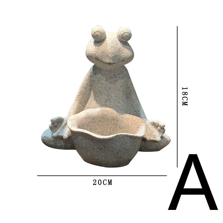Find Your Zen: Simple & Stylish Yoga Frog Resin Flower Pot Ornament.