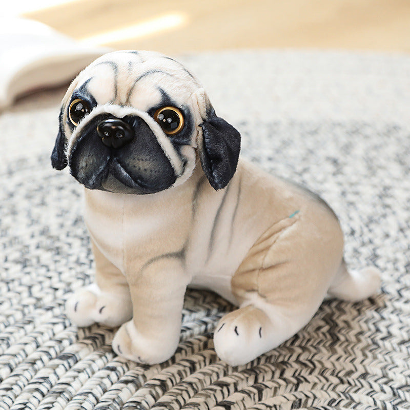 Simulated Dog Doll Plush Toy, Short Plush Animal Figure (20cm, Pug/Bulldog/Chihuahua/Dalmatian)