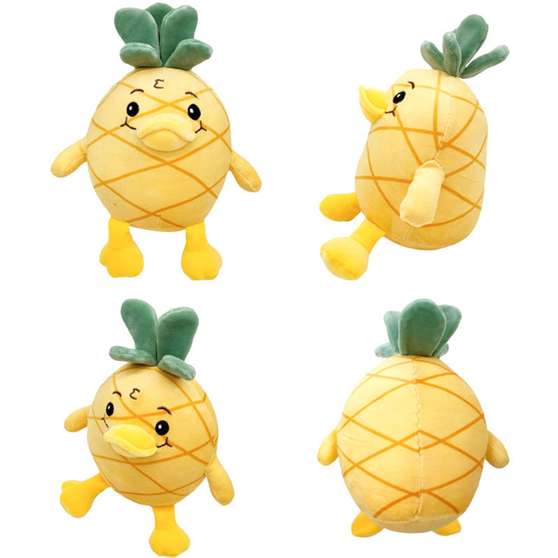 Plush Pineapple Duck Doll – Cute Short Plush Stuffed Toy