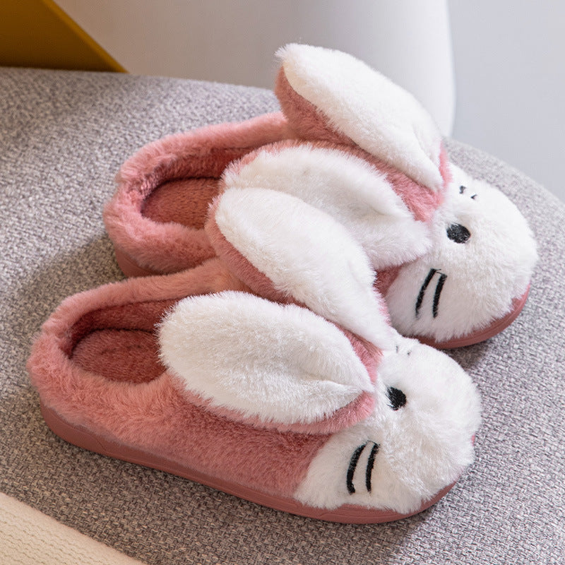 Bunny Fleece Soft Bottom Furry Slippers, Cozy Plush Indoor Footwear