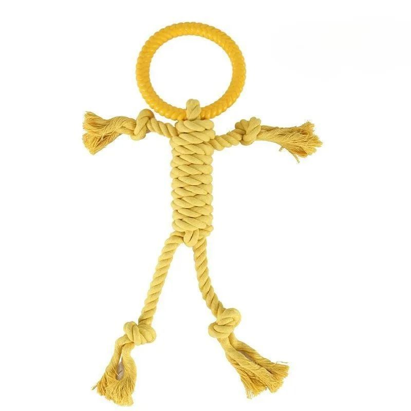 Tough Tug: Modern Dog Chew Toy with Cotton Rope for Molar Teeth Cleaning (Tear-Resistant, $\mathbf{50\text{cm}}$ Long).