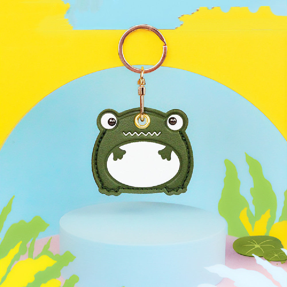 Handy & Cute: Frog Design PU Leather Access Card Set Keychain ($\mathbf{5.3\text{cm}\times 6\text{cm}}$).