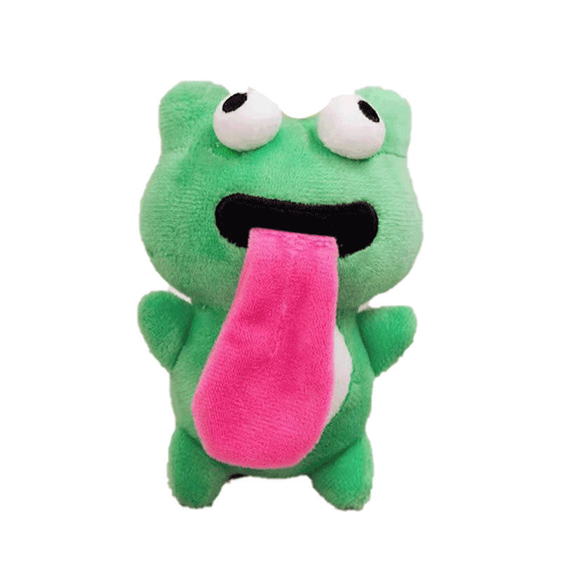 Couples' Cutie: Magnetic Frog Tongue Kiss Keychain (Green or Pink Plush, $\mathbf{12\text{cm}}$).