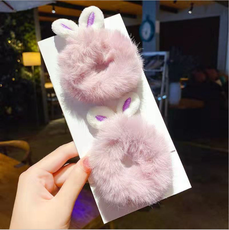 Hair Rope, Simple Bunny Ears Plush Hair Ring (Korean Style)