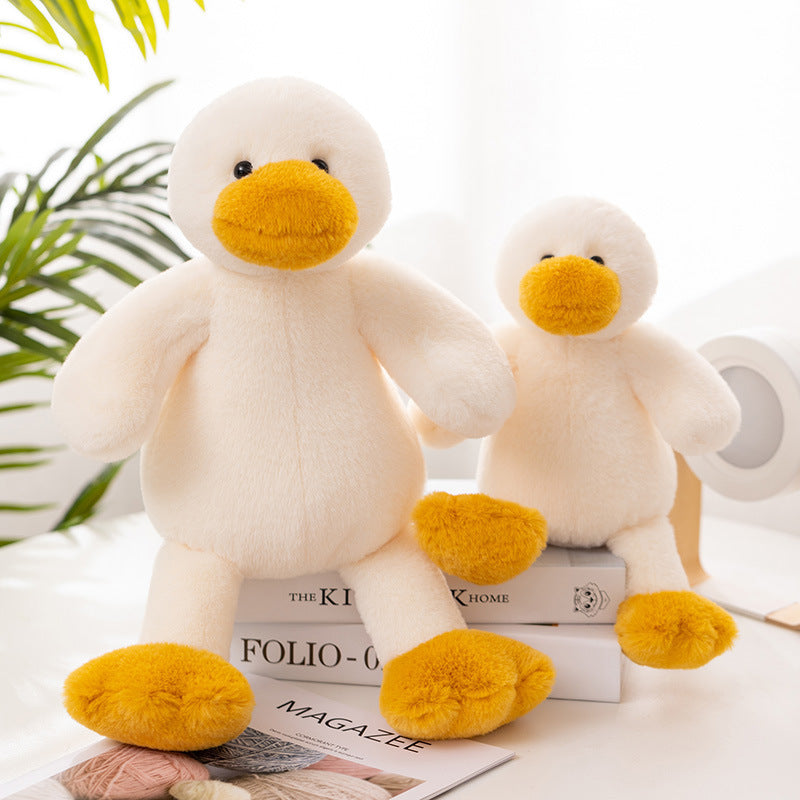 Cute Big White Duck Hug Pillow – Plush Toy Cushion with Frog & Puppy Options